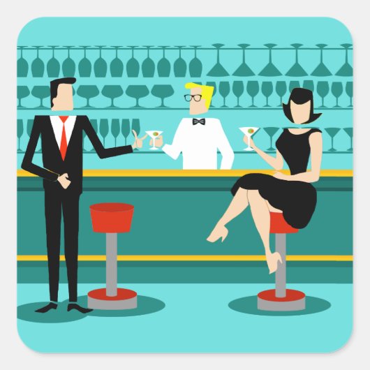 Retro Cocktail Lounge Stickers (Voorkant)