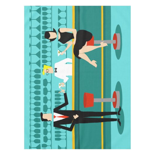 Retro Cocktail Lounge Tablecloth Tafelkleed (Voorkant)