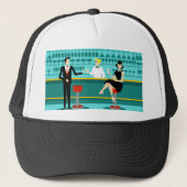 Retro Cocktail Lounge Trucker Hat Pet (Voorkant)
