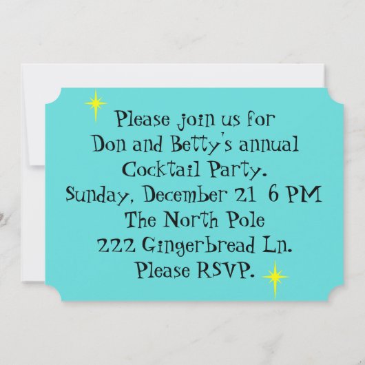  Retro Cocktail Lounge-uitnodiging Kaart (Achterkant)