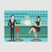 Retro Cocktail Lounge-weefselpapier Tissuepapier (Voorkant)