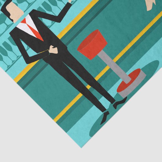 Retro Cocktail Lounge-weefselpapier Tissuepapier (Detail)