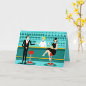 Retro Cocktail Lounge Wenskaart Kaart (Gele Bloem)