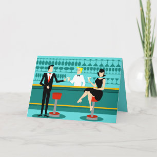 Retro Cocktail Lounge Wenskaart Kaart