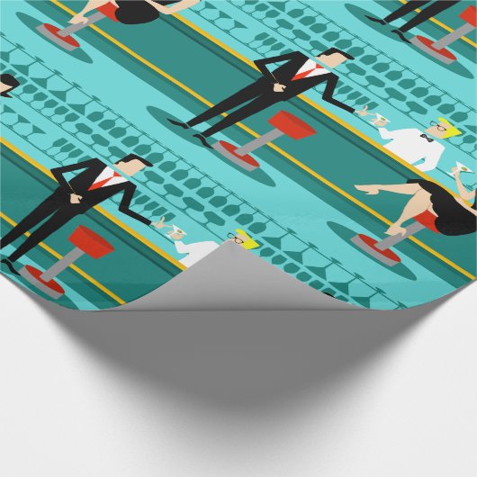 Retro Cocktail Lounge Wrapping Paper Cadeaupapier (Hoek)