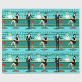 Retro Cocktail Lounge Wrapping Paper Cadeaupapier (Vlak)