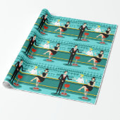 Retro Cocktail Lounge Wrapping Paper Cadeaupapier (Uitgerold)