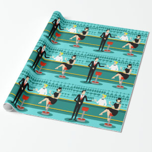 Retro Cocktail Lounge Wrapping Paper Cadeaupapier