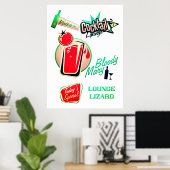 Retro cocktail loungehagedis poster (Thuiskantoor)