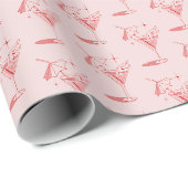 Retro Cocktail Meidenavakantiefeest Cadeaupapier (Rol Hoek)