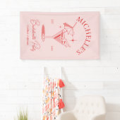 Retro Cocktail Meidenavakantiefeest Spandoek (Insitu)