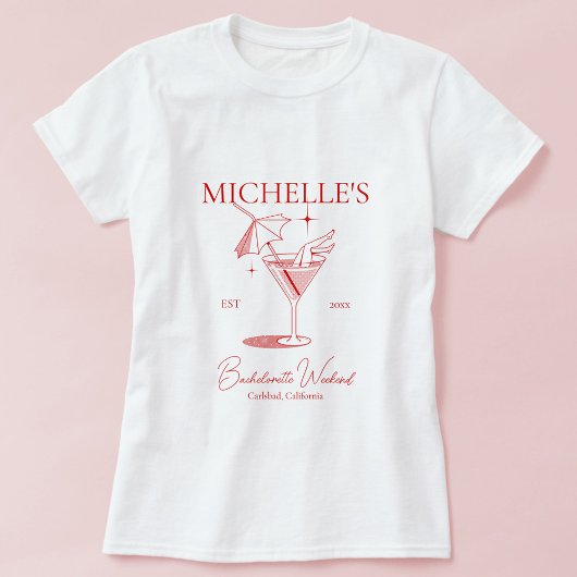 Retro Cocktail Meidenavakantiefeest T-shirt