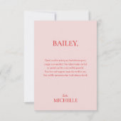 Retro Cocktail Meidenavondfeestje Bedankkaart (Achterkant)