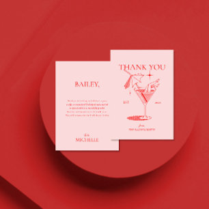 Retro Cocktail Meisjesuitje Bedankkaart