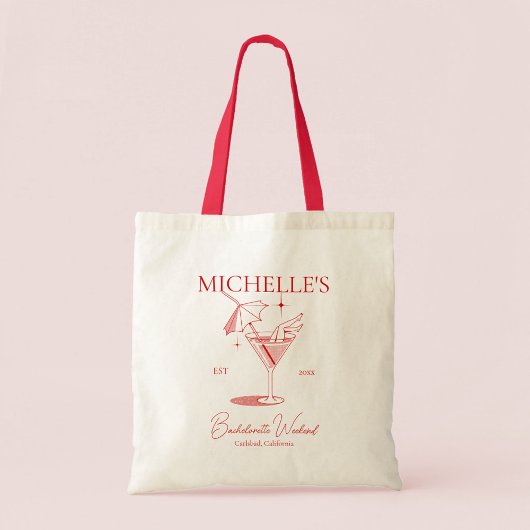 Retro Cocktail Meisjesuitje Party Tote Bag