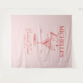 Retro Cocktail Meisjesuitje Party Wandkleed (Voorkant (horizontaal))