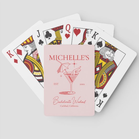 Retro Cocktail Meisjesuitje Pokerkaarten (Achterkant)