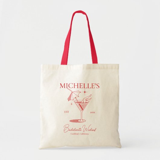 Retro Cocktail Meisjesuitje Tote Bag (Voorkant)