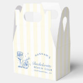 Retro Cocktail Modern Bachelorette Blauw Bedankdoosjes (Geopend)