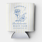 Retro Cocktail Modern Bachelorette Blauw Blikjeskoeler (Voorkant)