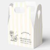 Retro Cocktail Modern Bachelorette Geel Bedankdoosjes (Geopend)