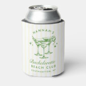 Retro Cocktail Modern Bachelorette Groen Blikjeskoeler (Blikje Achterkant)