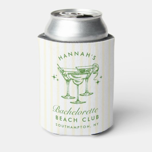 Retro Cocktail Modern Bachelorette Groen Blikjeskoeler (Blikje Achterkant)