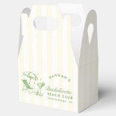 Retro Cocktail Modern Bachelorette Groen & Geel Bedankdoosjes (Geopend)