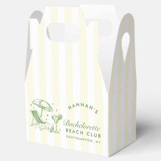 Retro Cocktail Modern Bachelorette Groen & Geel Bedankdoosjes (Geopend)