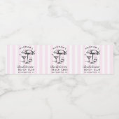 Retro Cocktail Modern Bachelorette Zwart Waterfles Etiket (Enkel label)