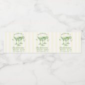 Retro Cocktail Modern vrijgezellenfeest groen Waterfles Etiket (Enkel label)