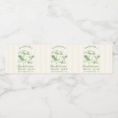 Retro Cocktail Moderne Bachelorette Groen Waterfles Etiket (Enkel label)