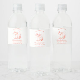 Retro Cocktail Moderne Meisjesavond Oranje Waterfles Etiket