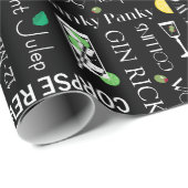 Retro Cocktail Names Patroon Cadeaupapier (Rol Hoek)