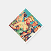 Retro Cocktail Party Illustratie Servet (Hoek)