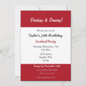 retro Cocktail party Invitation Kaart (Achterkant)