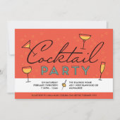 Retro  Cocktail Party Invitation Kaart (Voorkant)