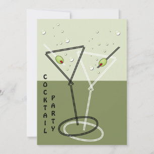 retro Cocktail party Invitation Kaart