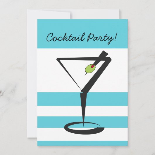 retro Cocktail party Invitation Kaart (Voorkant)