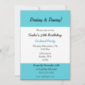 retro Cocktail party Invitation Kaart (Achterkant)