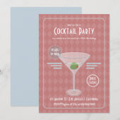  Retro Cocktail Party Kaart (Voorkant / Achterkant)