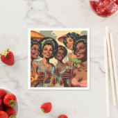 Retro cocktail party meisjes servet (Insitu)