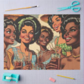 Retro cocktail party meisjes tissuepapier (Craft)