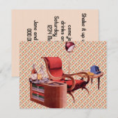 Retro Cocktail Party uit de jaren 40 Kaart (Voorkant / Achterkant)