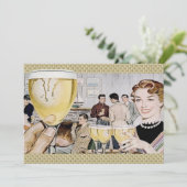 Retro Cocktail Party uit de jaren '50 Kaart (Staand voorkant)