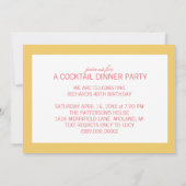 Retro Cocktail Party-uitnodigingen Kaart (Achterkant)