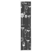 Retro Cocktail Patroon Korte Tafelloper (Voorkant)