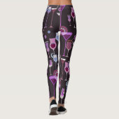 Retro  Cocktail Patroon Leggings (Achterkant)