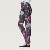 Retro  Cocktail Patroon Leggings (Links)