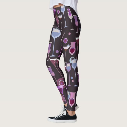 Retro  Cocktail Patroon Leggings (Links)